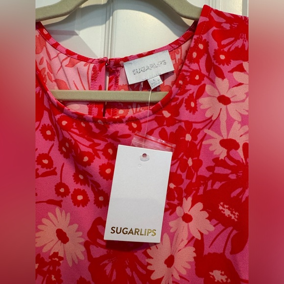 Lover Girl Flouncy Flare Mini Dress Sugar lips large new with tags - Picture 12 of 15